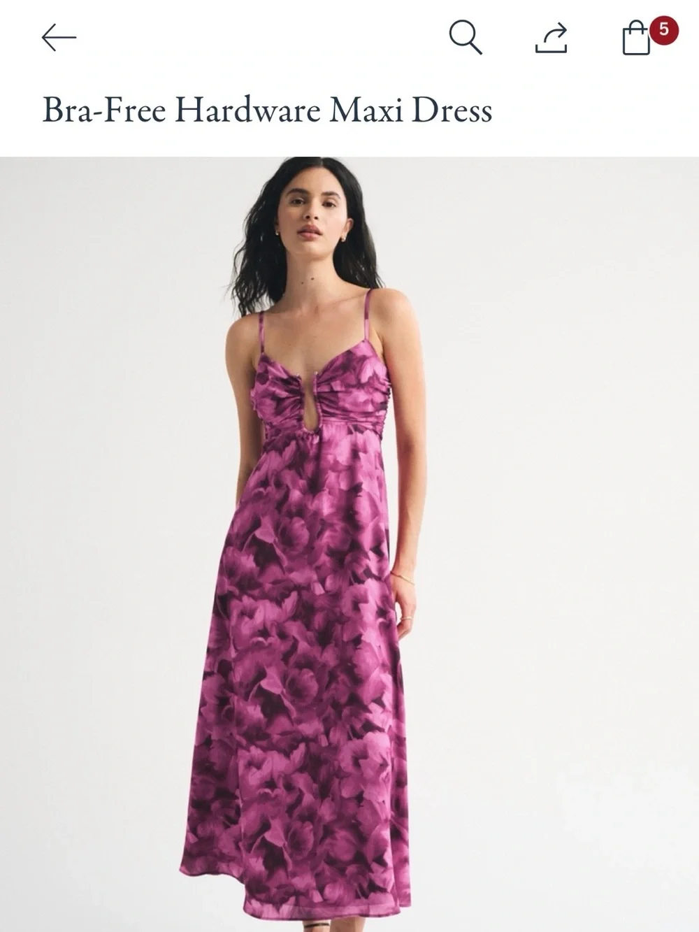 Abercrombie & Fitch Pink Floral Bra-Free Hardware Maxi Dress